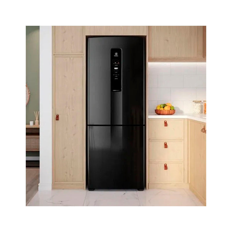 GELADEIRA ELECTROLUX FROST FREE INVERTER 490L COM AUTOSENSE INVERSE BLACK INOX LOOK (IB7B) 127 V