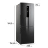 GELADEIRA ELECTROLUX FROST FREE INVERTER 490L COM AUTOSENSE INVERSE BLACK INOX LOOK (IB7B) 127 V