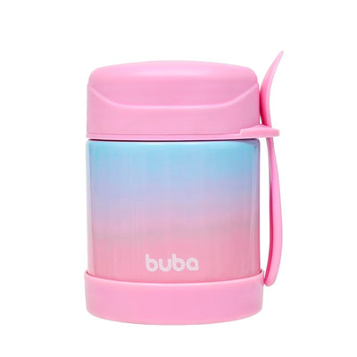 Buba Pote Termico com Colher Degrade Rosa