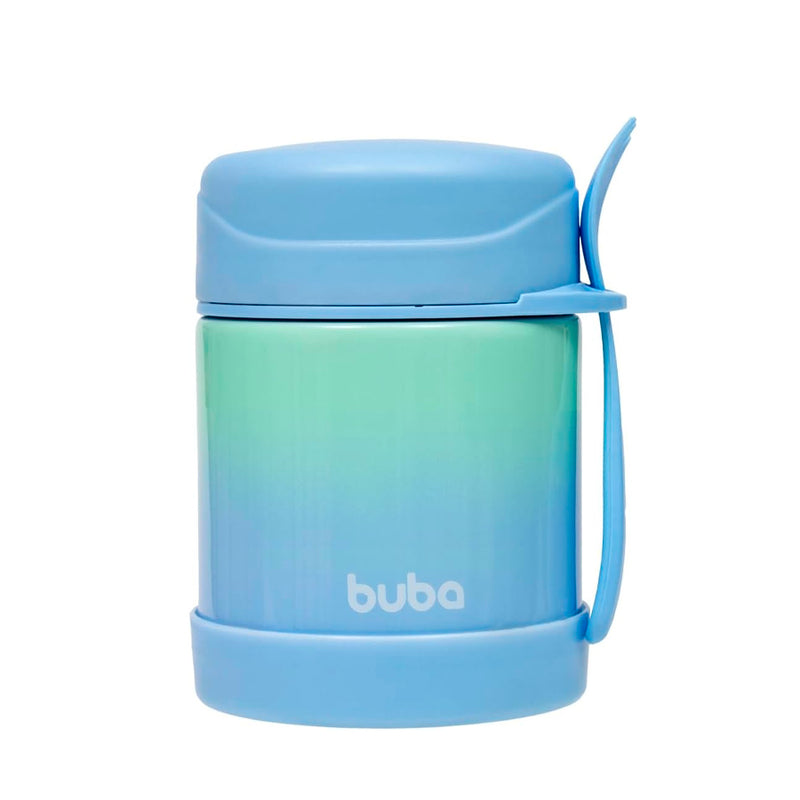 Buba Pote Termico com Colher Degrade Azul