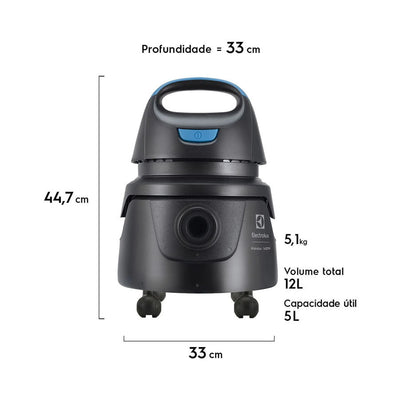 Aspirador de Pó e Água Electrolux 1400W 5 Litros  360° AWD01