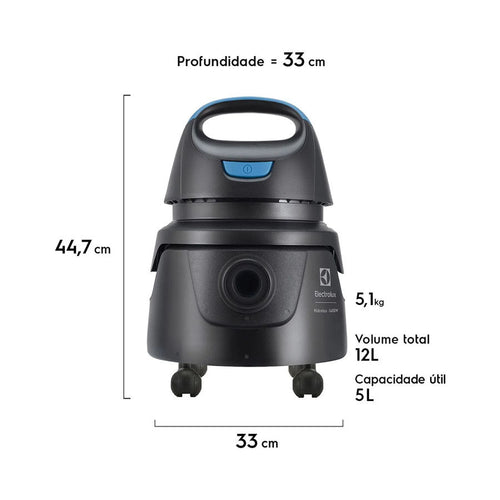 Aspirador de Pó e Água Electrolux 1400W 5 Litros  360° AWD01