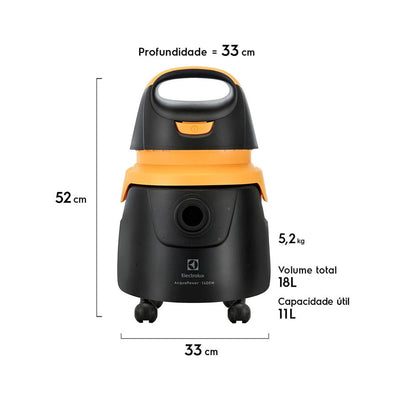 Aspirador de Pó e Água Electrolux 1400W 11 Litros Acqua Power com Função Sopro AQP20