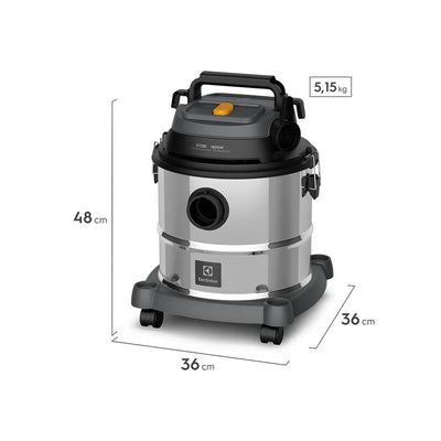 Aspirador de Pó e Água Electrolux 1800W 20 Litros com ThermoControl e Função Sopro Inox GT20I
