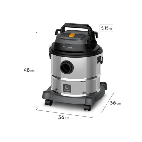 Aspirador de Pó e Água Electrolux 1800W 20 Litros com ThermoControl e Função Sopro Inox GT20I