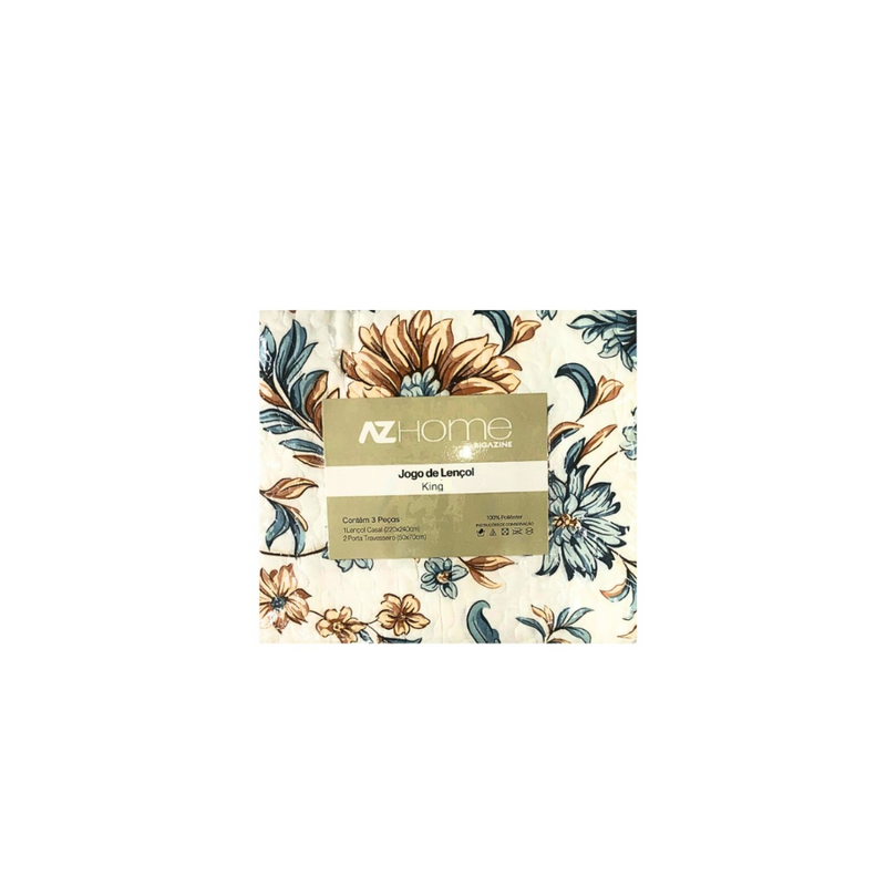 Jogo de Cobre Leito AZ King 3 Peças Bloom