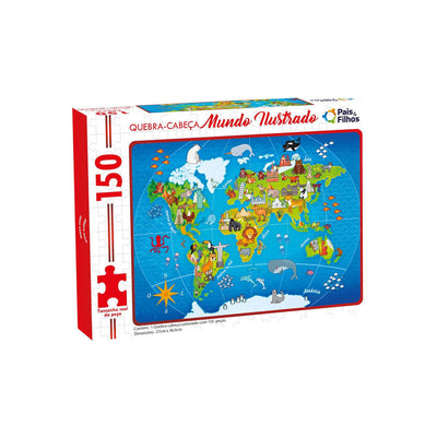 Quebra-Cabeça Mundo Ilustrado - 150Pçs