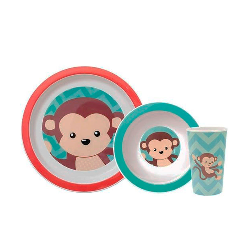 Kit Refeição Animal Fun - Macaco Multicor Buba