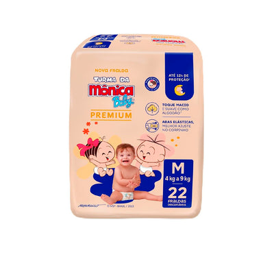 Fralda Turma da Mônica Baby Premium Jumbo M 22 Unidades