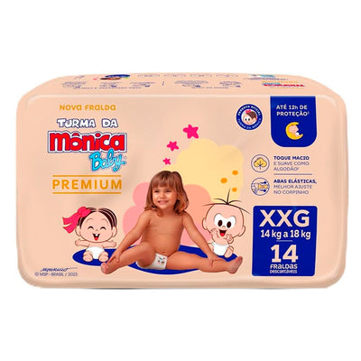 Turma da Mônica Baby Premium Jumbo XXG 14 Unidades