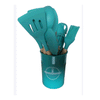 Conjunto De Utensílios De Cozinha De Silicone  Cabo de Madeira - 12 Peças