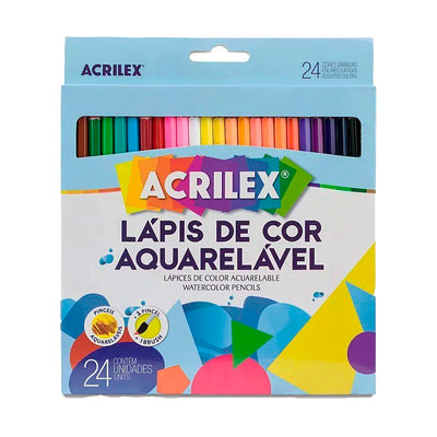 Lápis de Cor Aquarelável  Acrilex  - 24 Cores