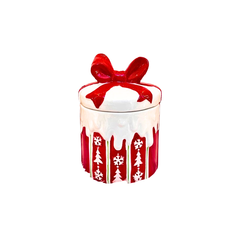 Pote Baleiro Natalino Decorado 13X13X17 Cm