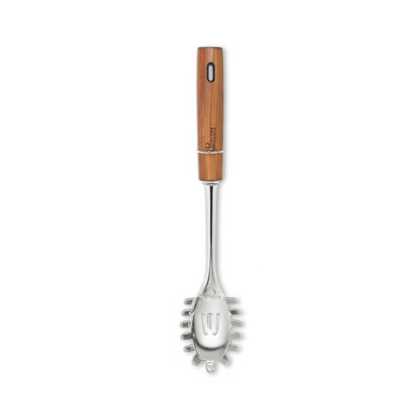 Pegador de Macarrão Inox com Cabo de Madeira: