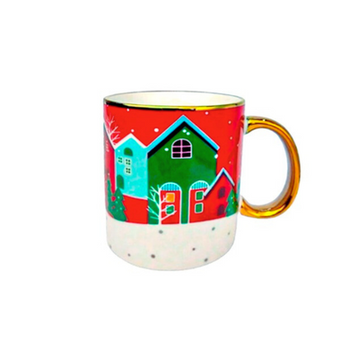 Caneca Natalina com Alça Dourada  CBT0124-585
