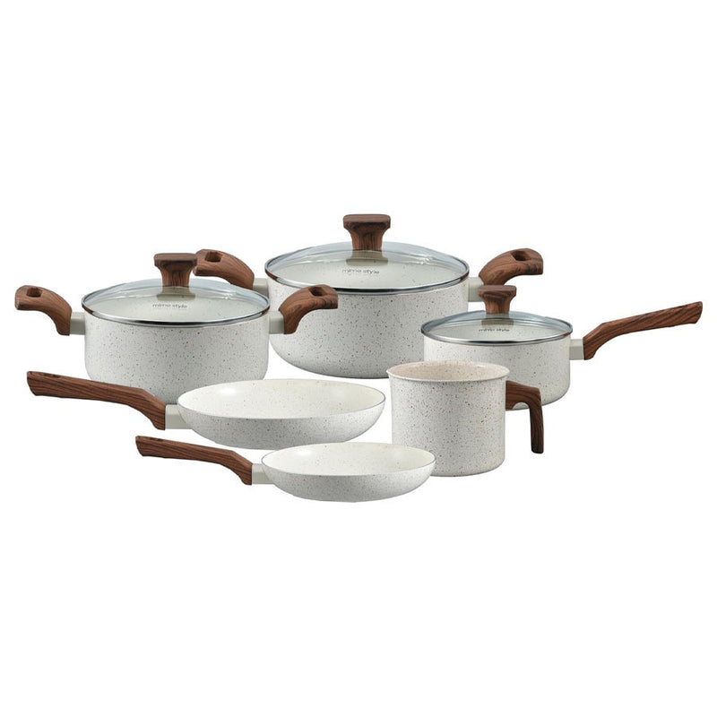 Conjunto de 6 Panelas Pratic Cook Marmol Compatível com Fogão por Indução