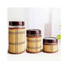 Conjunto 3 Potes de Vidro para Condimentos Detalhe Rattan Wenmei