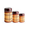 Conjunto 3 Potes de Vidro para Condimentos Detalhe Rattan Wenmei