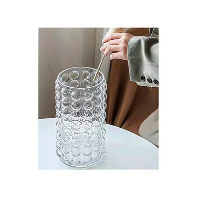 Vaso de Vidro Redondo Luxo Transparente - 16x28cm