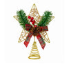 Estrela Decorativa de Natal com Laço e Pinhas - 25cm