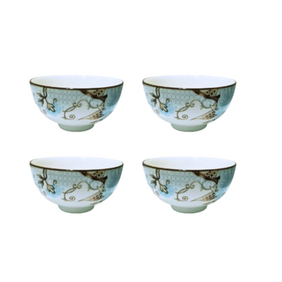 Jogo de Tigelas Cerâmica 4 Peças 48x24,5x6 cm 1124- Estampas Diversas