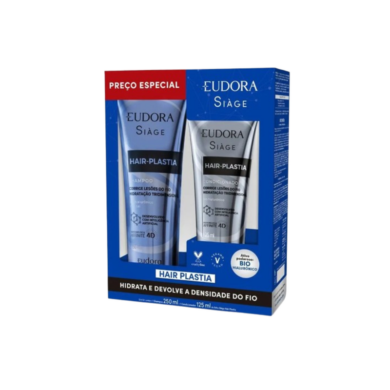 Kit Siage Eudora Hair Plastia Shampoo 250Ml + Condicionador 125Ml