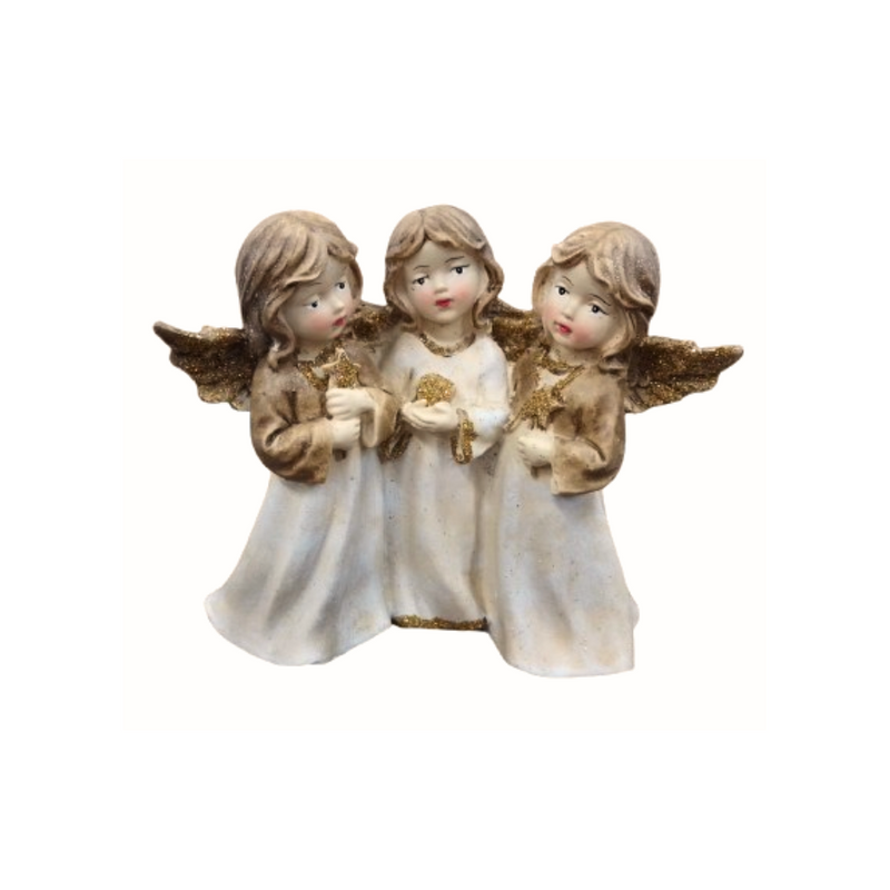 Trio De Anjos Em Resina 18X7X17