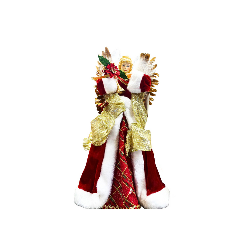 Anjo Natalino Vermelho e Branco 40Cm