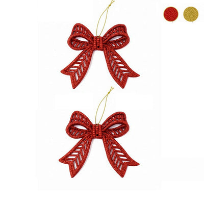 Laço Decorativo com Glitter 2 Unidades com Variação de Cores - 9 cm