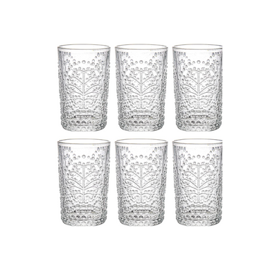 Jogo De Copo Vidro 6 Peças Arabesco 350ml Deli
