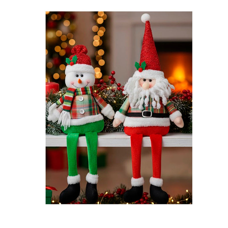 Boneco Natalino Decorativo - Papai Noel ou Boneco de Neve - 45cm