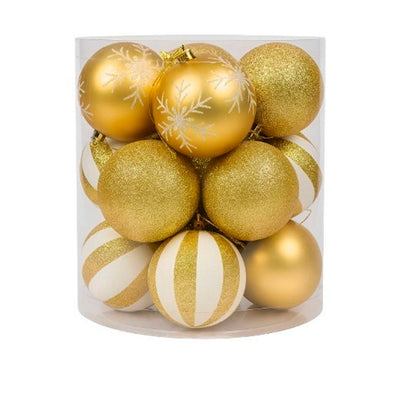 Kit com 12 Bolas Natalinas Cores Diversas -10cm