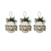 Bolas Decorativas de Natal com Estrela e Pinhas - 7cm (Kit com 3 Unidades)