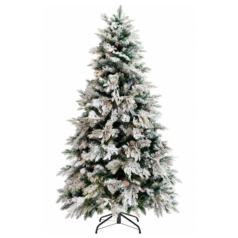 Árvore de Natal Nevada Premium com Pinhas e Pisca-Pisca - 2,10 m