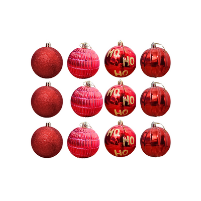 Bola Para Àrvore de Natal Colorida - 12 Peças 8 Cm