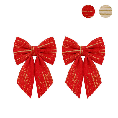 Laço Decorativo Natalino com  Variação de Cores 2 Unidades - 13cm