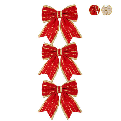 Laço Decorativo Natalino com Variações de Cores  3 Unidades - 14 cm