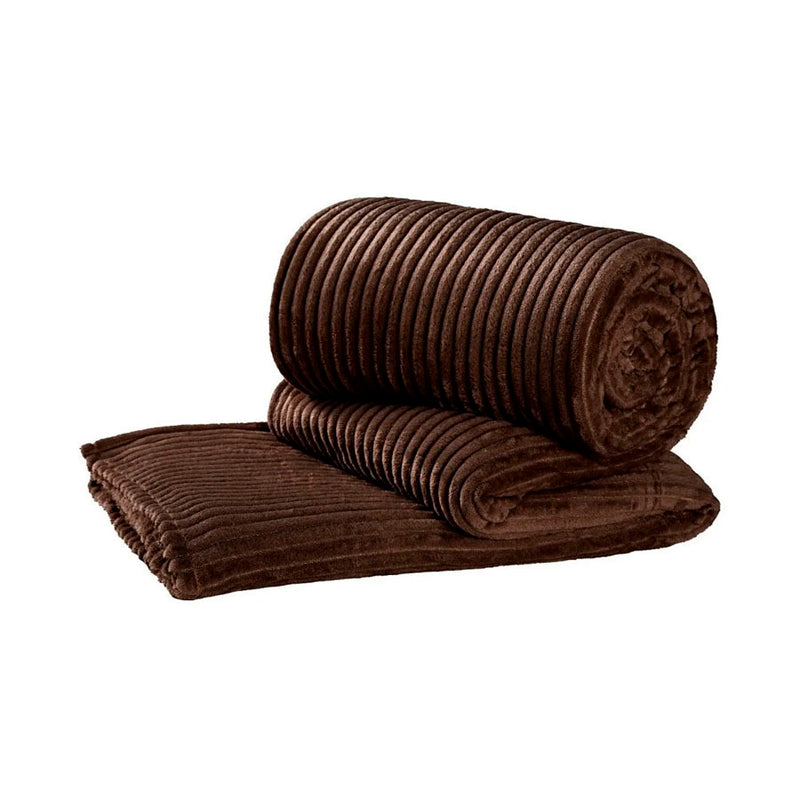 Cobertor Dyuri Casal Com Cinta 1,80 x 2,20m  Marrom Java