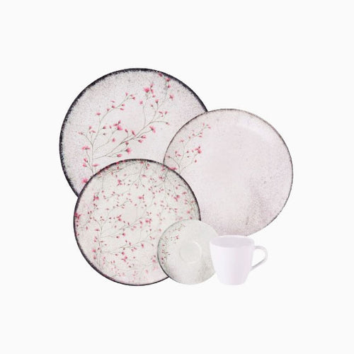 Aparelho de Jantar Tramontina Floralis em Porcelana 20 Peças