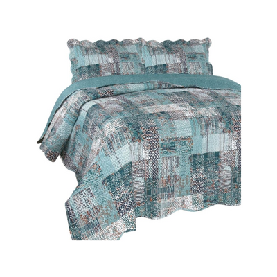 Colcha Ultra  Jacareí Petroleo Queen 260X240