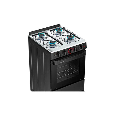 Fogão Esmaltec Ideal super 4 Bocas Preto com Acendimento Automático