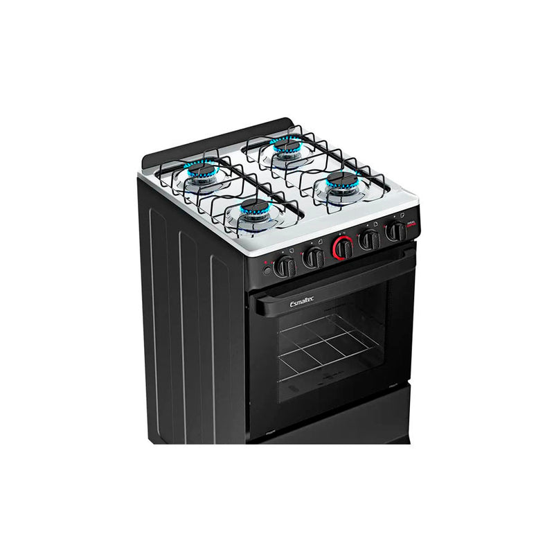 Fogão Esmaltec Ideal super 4 Bocas Preto com Acendimento Automático