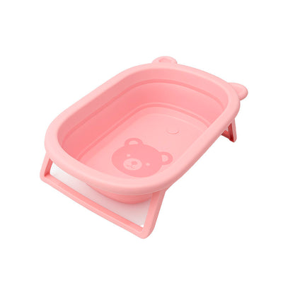Banheira Dobrável em Silicone Baby Tub - Rosa Claro