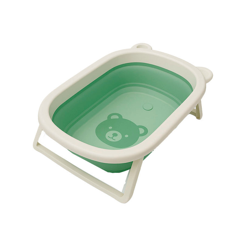 Banheira Dobrável em Silicone Baby Tub - Verde e Branco