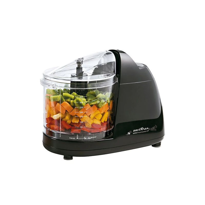 Mini Processador de Alimentos Britânia 2P 160W 360ml - Preto