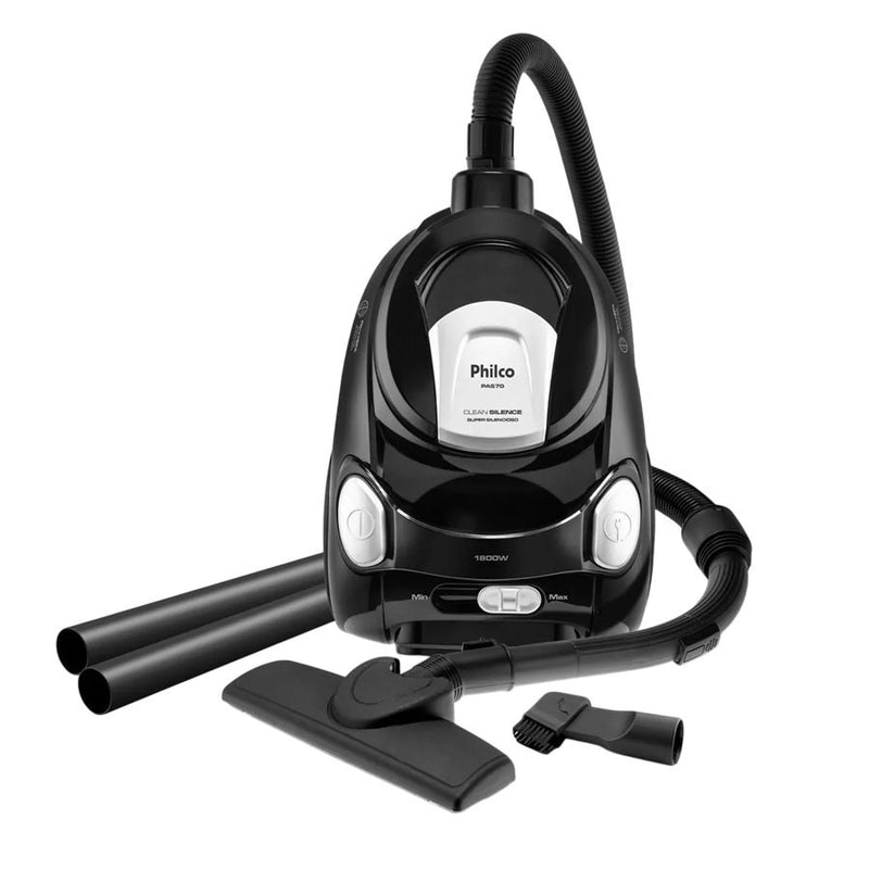 Aspirador de Pó Philco PAS70 1800W 2,2L Silencioso com Filtro HEPA - Preto