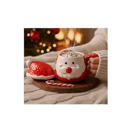 Caneca Natalina Rosto de Papai Noel - 370ml