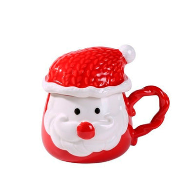 Caneca Natalina Rosto de Papai Noel - 370ml