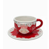 Xícara com Pires Natalina Soldadinho Doce  Vermelho - 360ml
