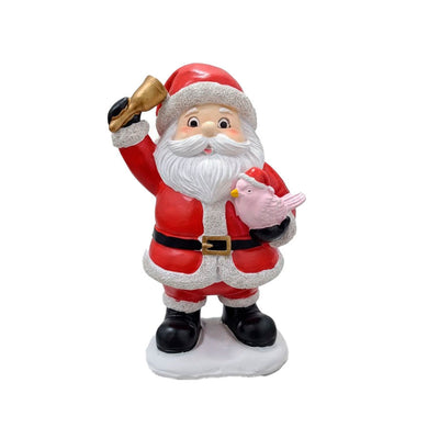 Enfeite Decorativo Papai Noel com Sininho e Passarinho - 20cm